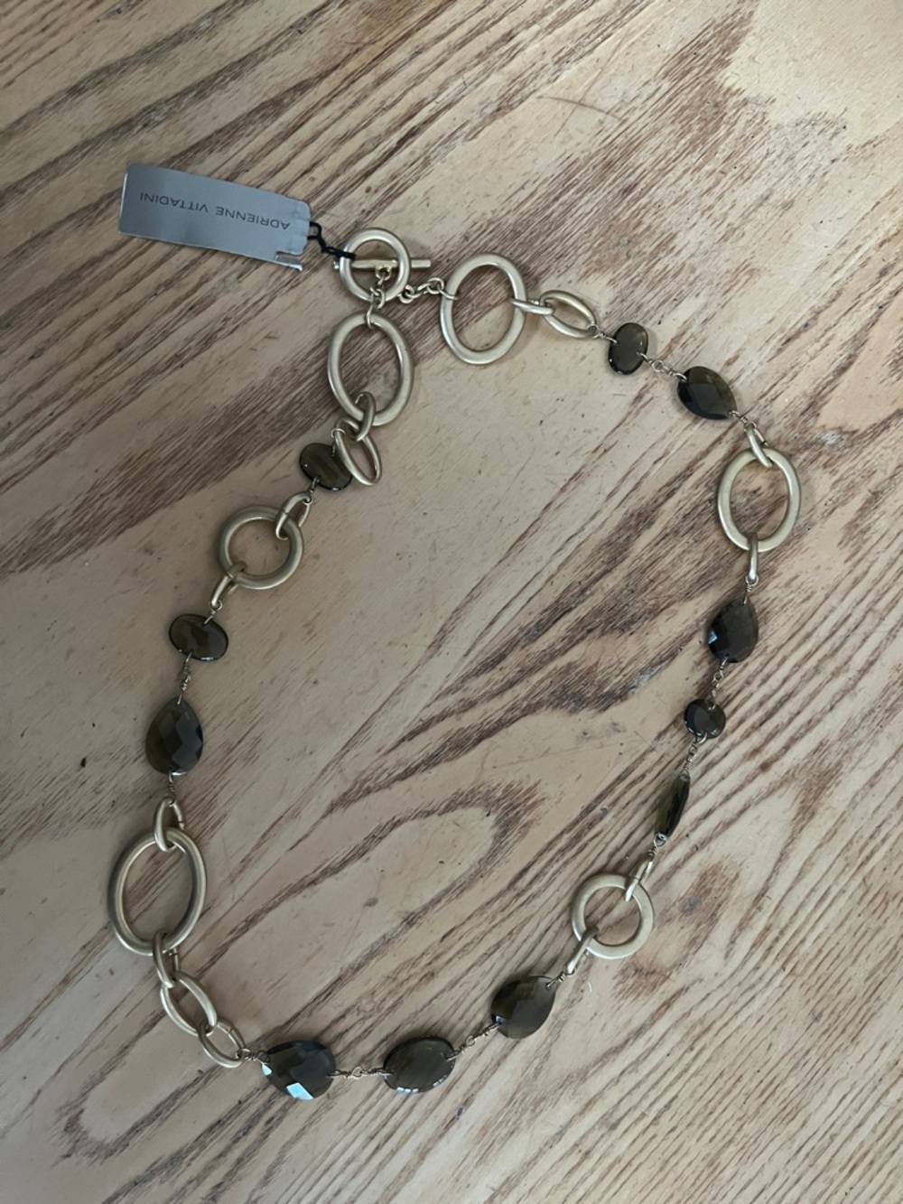 Adrienne Vittadini Gold-tone Necklace with Smoky Brown Beads